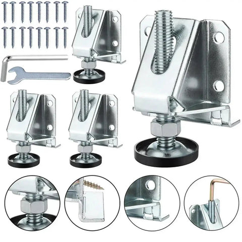 8 Pcs Adjustable Furniture Levelers Rock Solid Heavy Duty Feet For Sofa Table Chair Cabinet Threaded Precision Height Adjustment