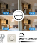 Six Pack GU10 35W Halogen Bulbs 120V Dimmable Warm White 2700K 380 Lumens Long Lasting Life for adjustable lighting