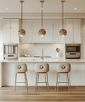 Modern kitchen with Champagne Bronze Cabinet Knobs Set Of 5 Zinc Round Hardware For Kitchen Bathroom Closet And Dresser on cabinetry.