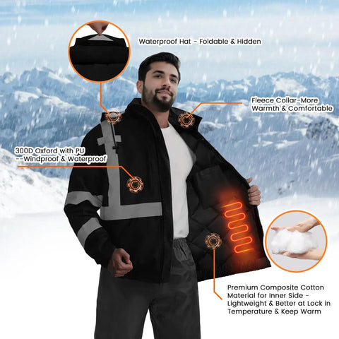 No Nonsense High Visibility Waterproof Jacket With Loud Reflective Strips And Deep Cargo Pockets To Keep You Bone Dry Through Rough Seasons Built From Heavy Duty Storm Shield Fabric For Tradesmen And Weekend Warriors