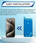 5 Pack Waterproof Adhesive Stickers Kit For iPhone 15 Pro Max 6.7 Inch Pre Cut Watertight Screen Frame Seal Tape For Internal Repair