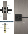3 Pack Matte Black Door Levers With Lock And Key, Keyed Alike Interior Exterior Door Hardware, Modern Entry Door Handle
