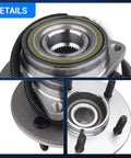 Close-up of Beefy Front Wheel Bearing And Hub Assembly Kit For Ford F 150 2000 2001 2002 2003 4x4 5 Lugs With ABS