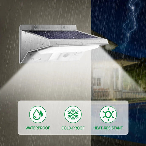Outdoor Solar Motion Sensor Security Lights Built From Stainless Steel Waterproof And Super Bright For Yard Patio Garage 2 Pack