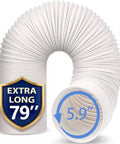 5.9 Inch To 6 Inch Portable AC Exhaust Hose, 78.7 Inch Length Universal Replacement With Counterclockwise Thread displayed in front view