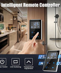 Intelligent remote controller for 65000 BTU Tankless Gas Water Heater Dropping 3.9 GPM for RV camper shower setup.