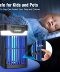 Dual Folding Solar Panel Mosquito Zapper With Auto Sensor USB Rechargeable Cordless Fly Trap 4200V Electric Bug Killer
