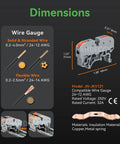 Dimensions and specifications of No Sweat Universal DIN Rail Terminal Blocks Kit with wire gauge details and model JN-JKV121.