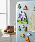 Mountain Magnet Craft Kit Go Explore Adventure Awaits Makes 12 Rad Magnetic Wall Or Refrigerator Magnets with purple mountains.