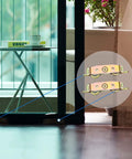 Heavy-Duty Sliding Door Rollers Set With 1-1/4 Inch Steel Ball Bearing Wheels, installed on sliding glass courtyard door