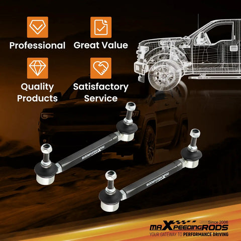Universal Adjustable Front Sway Bar End Links 180mm-230mm For Cars And Light Trucks, heavy-duty steel pair