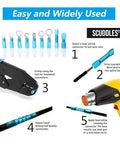 Top Notch 540X Ring Heat Shrink Crimp Terminals Insulated Butt Wire Connectors Plus Male Female Spade Terminal Kit For Epic Electrical Cable Repair Jobs That Get The Job Done Right, heat shrink wire connectors and crimp tool