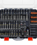 Beefy Magnetic Impact Nut Driver Set 80 Piece Kit With Metric And SAE Sizes in storage box, showing various driver heads and accessories.