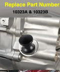 Transmission Dipstick Replacement For 6F24 Automatic Transmissions 10323A 10323B shown installed in silver casing