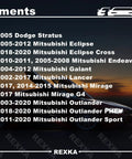 Fitment list for 30 Piece Fender Liner Push Type Retainer Clips Set MU488006 detailing compatible Mitsubishi models.