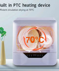 Real Deal Portable Countertop Dishwasher With Foolproof Leak Seal For Dorms Apartments RV Offices showing built-in heating at 70°C.