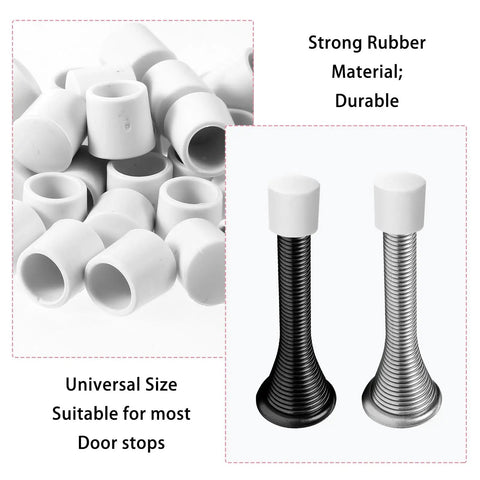 40 Pack Rubber Door Stopper Caps 0.39 Inch Hole End Caps For Wall Protection Soft TPR Rubber Replacement For Doors And Walls White Fits Most Doors No Brainer Install Keeps Walls Safe Prevents Scratches And Dings