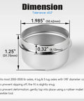 Built To Last 1.98 Inch Trailer Axle Dust Caps Zinc Plated Hub Bearing Dust Cap dimensions diagram with size in inches