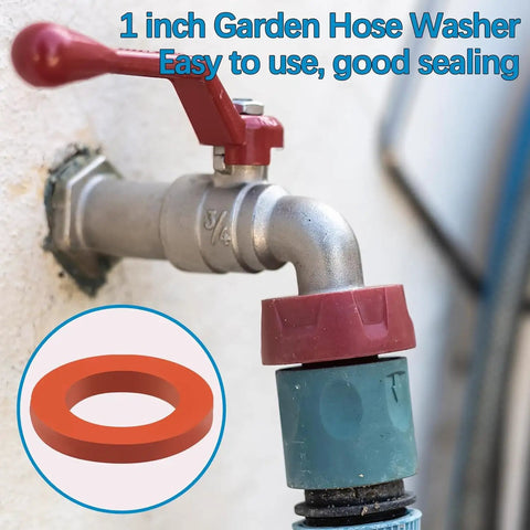 80 Pack Garden Hose Washers Rubber Gaskets For 3/4 Inch Fittings fits all standard outdoor hoses with red self-locking tab