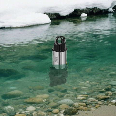 Heavy Duty Submersible Sump Pump With Rustproof Stainless Steel Housing And Efficient 0.55kw Pure Copper Motor in clear water.