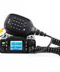 Dual Band 25 Watt Ham Radio Base Transceiver With IP67 Waterproof Build For Home And On The Go 144 148 MHz VHF And 420 450 MHz UHF Easy PC Programming Back Port Front Microphone Access Cable Included featured with microphone and display