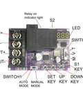 Internal view of 2 In 1 Low Voltage Protector For Batteries, 40A DC 5V To 60V Cutoff With LCD Display showing buttons and circuits