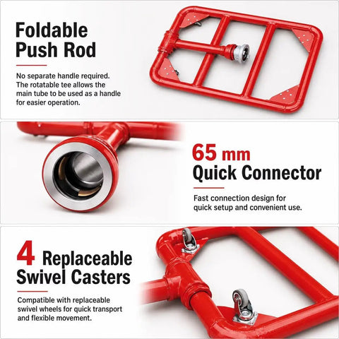 Premium Built Tough Stainless Steel Under Vehicle Fire Suppression Water Spray System For Electric Vehicle Emergency Control And Rust Proof Heavy Duty Road Ready Protection Setup with foldable push rod and quick connector.