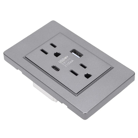 Built Tight 15 Amp Decorator Outlet With Usb And Type C Ports Rock Solid Pc Shell Glossy Vibe Comes With Wall Plate Quick Switch Setup