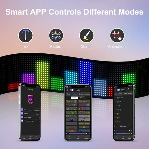 Programmable LED Sign Dope With USB 5V Power High Bright LED Matrix Panel Smart App Control DIY Text Patterns display