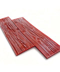 Wood Grain Concrete Stamp Set With Multiple Patterns For Realistic Stone Wall Texture And Quick Texture Skin 29 By 12 By 0.7 Inch Stamped Concrete Molds Decorative Concrete Stamp Mats Edge Molds Release Agent Recommended shown in red with wood grain detail.