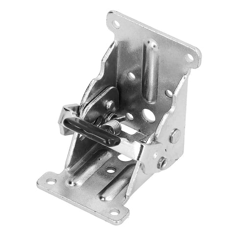 Two Pack Folding Brackets For Table And Bed Legs 90 Degree Aluminum Alloy Self Locking Foldable Hinges, furniture hardware close up.