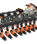 Two Set Power Tool Organizer Wall Mount System With 16 Inch Drill Holder And Screwdriver Rack fully loaded with tools