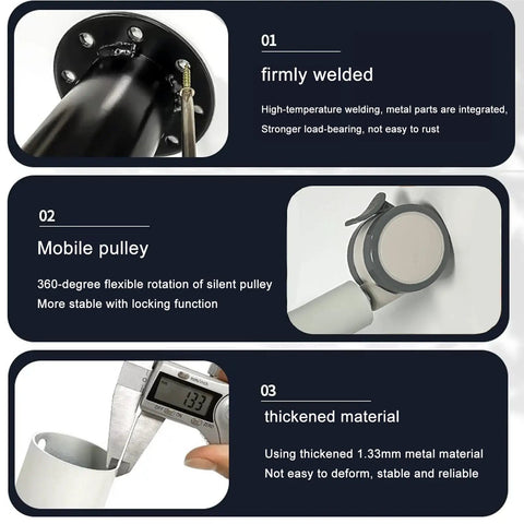 Slick Stainless Steel Furniture Legs Set Of 4 Featuring Quick Telescopic Height Adjustment For Heavy Duty Sofas Cabinets And TV Stands That Level Out Fast With Zero Fuss In A Modern Style. Close-up of mobile pulley detail.