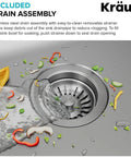 25 Inch Top Mount Single Bowl 18 Gauge Stainless Steel Kitchen Sink With Noise Defend Soundproofing And Dent Resistant Build with included drain assembly and vegetable scraps.