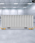 Heavy Duty 4 Ton Machinery Mover Skate Dolly With 5 PU Rollers And Easy Grip Handle moving a container in warehouse