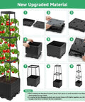 2 Pack Tomato Planter Pots With Raised Bed Trellis And 45 Inch Climbing Cages for easy assembly and planting solution.