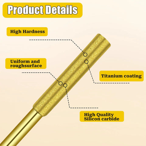 Close-up of titanium-coated 12 Pack Diamond Sharpening Wheels detailing high hardness and silicon carbide material
