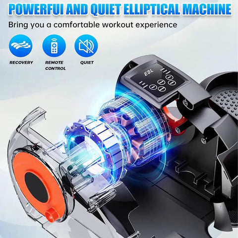Under Desk Elliptical Portable Leg Exerciser For Seniors With Remote Control LCD Display Seated Elliptical Trainer Low Impact Cardio Traction Straps Easy Assembly For Office Home Workout