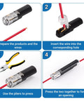 Step-by-step guide using 50 Piece Double Wire Plug In Connector Kit Plug N Play With 1 Pin And 2 Pin Quick Disconnect Locking Buckles
