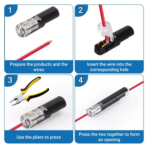 Step-by-step guide using 50 Piece Double Wire Plug In Connector Kit Plug N Play With 1 Pin And 2 Pin Quick Disconnect Locking Buckles