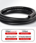Coiled One Half Inch Fuel Hose Line With Push Lock SAE 30R7 NBR 15 Feet Heavy Duty Gas Diesel Oil Biodiesel Compatible