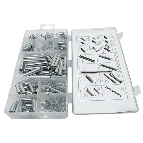 Premium 200 Pcs Hardware Tension Spring Compression And Extension Kit Perfect For Home Repairs DIY Gadgets Electrical Projects With Solid Performance, plastic case