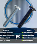 Comparison of M6 Flat Head Hex Socket Cap Screws 1 X 20mm, 60 Pieces Stainless Steel 304 With Black Zinc Plating to others