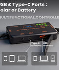 10 Amp 12 Volt MPPT Solar Charge Controller With LCD Display And USB C PD 36W Plus USB A QC 18W for portable devices