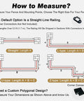 How to measure for the Tall Modern Metal Balcony Railing Extension Kit For Decks And Patios 8 10 12 14 16 20 Inch.