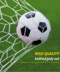 Soccer ball hitting knitted poly mesh from 4 Foot Pop Up Soccer Goal Set Portable Training Football Net Kit With Knitted Poly Mesh Easy Fold And Go Design Includes Two Goals And Carrying Bag For Backyard Practice Park Games And Pickup Matches