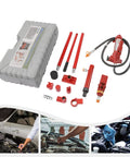 Heavy Duty Hydraulic Jack And Auto Body Frame Straightener Kit With Secure Carry Case Hella Solid Zero Leak Design 4 To 6 Ton Garage Rig for repair tools.