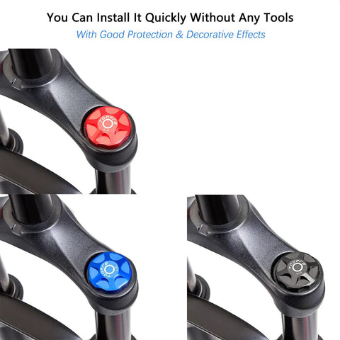 Blue Aluminum Alloy Front Fork Cap Suspension Cover For Mountain Bikes And Road Bikes Valve Protector And Decorative Guard