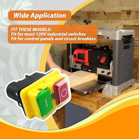 Heavy Duty 120V 16A 4 Pin Electromagnetic Push Button Switch for Industrial Control Panels and Circuit Breakers in workshop