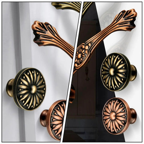Two Pack Zinc Alloy Cabinet Handles With Antique Bronze Finish Drawer Knobs For Wardrobe And Cupboard Doors Single Hole Mount